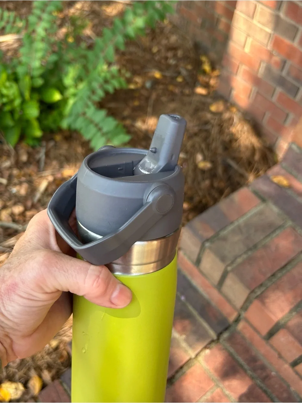 STANLEY 22 oz Green and Silver Insulated Stainless Steel Water Bottle